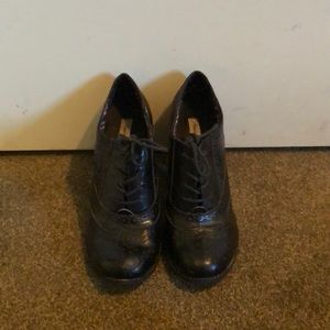 American Eagle Black Laced Bootie Heels